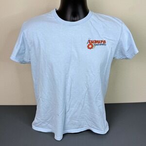 Image One T-Shirt Women Medium Auburn University Retro Floral Samford Hall Blue